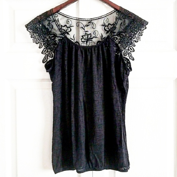 Worthington Tops - 🌴3/$25🌴Black Lace/Crochet Burnout Top